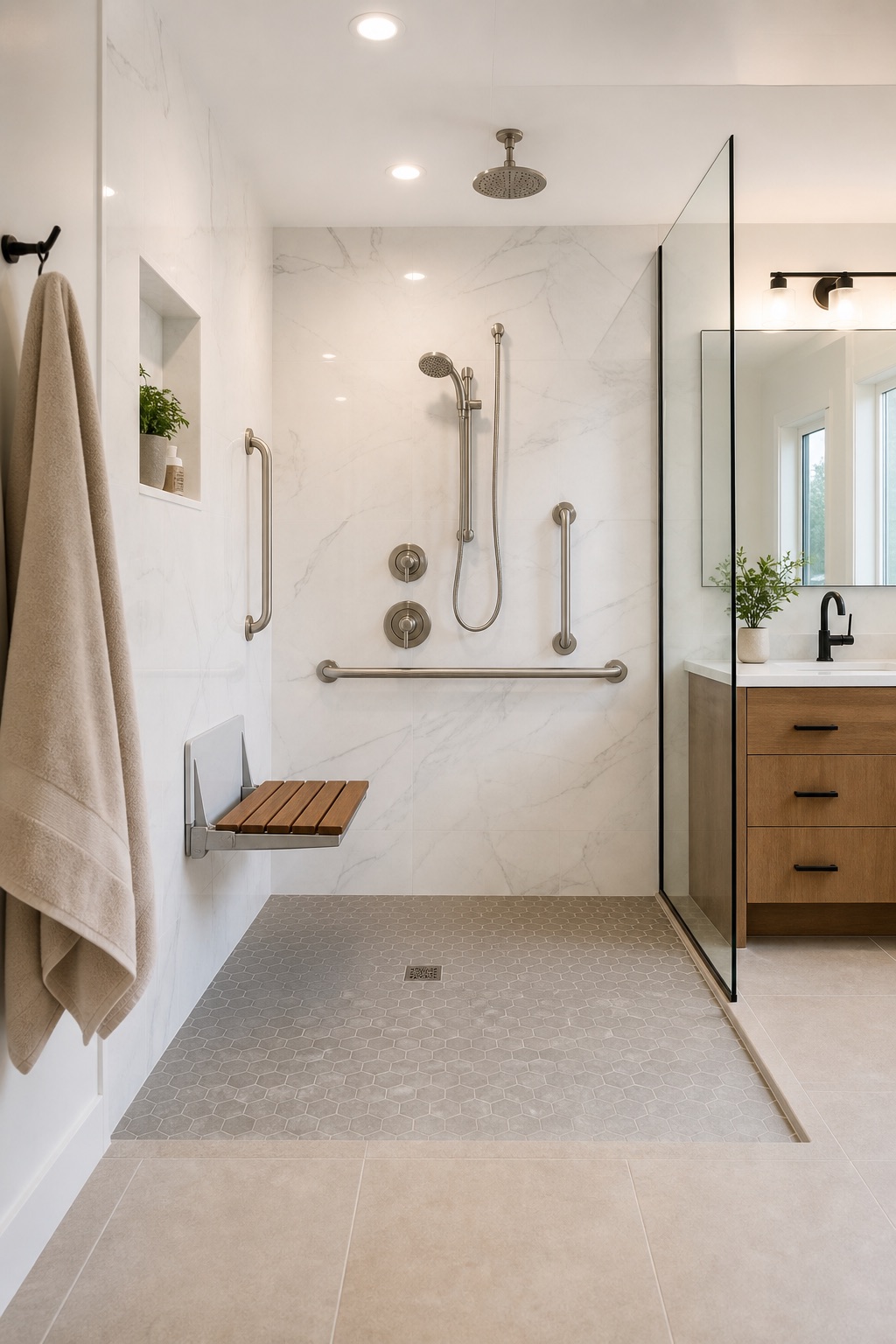 ADA compliant shower remodel in Tacoma Washington