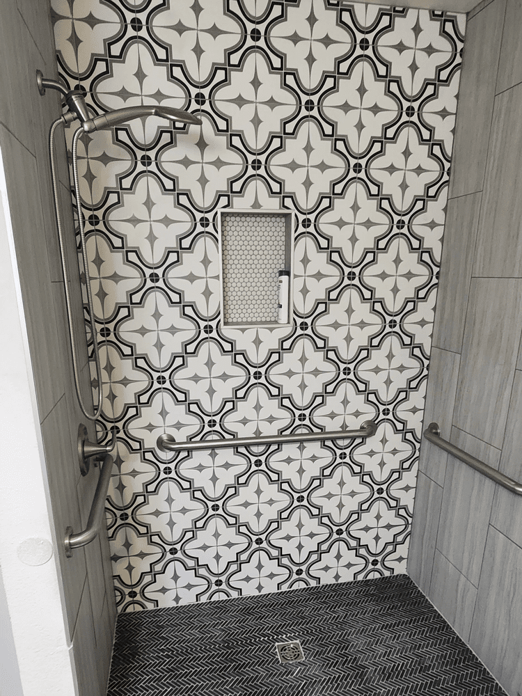 ADA compliant remodel with roll-in shower and grab bars in Tacoma Washington