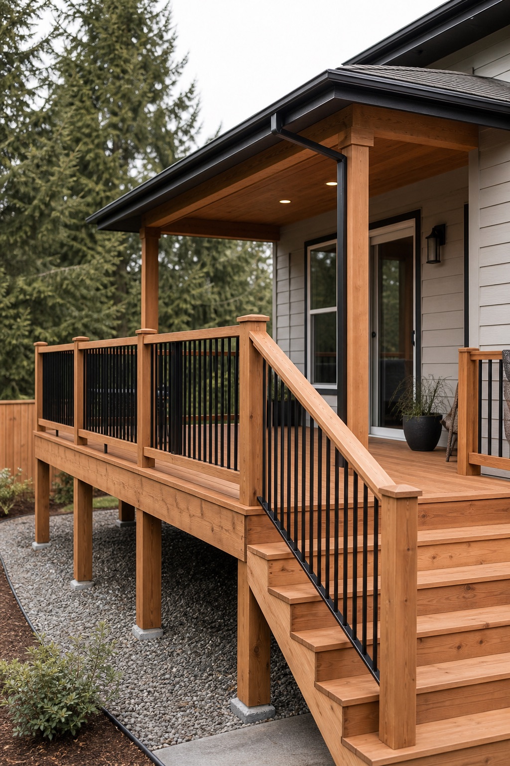 Cedar deck installation in Puyallup Washington
