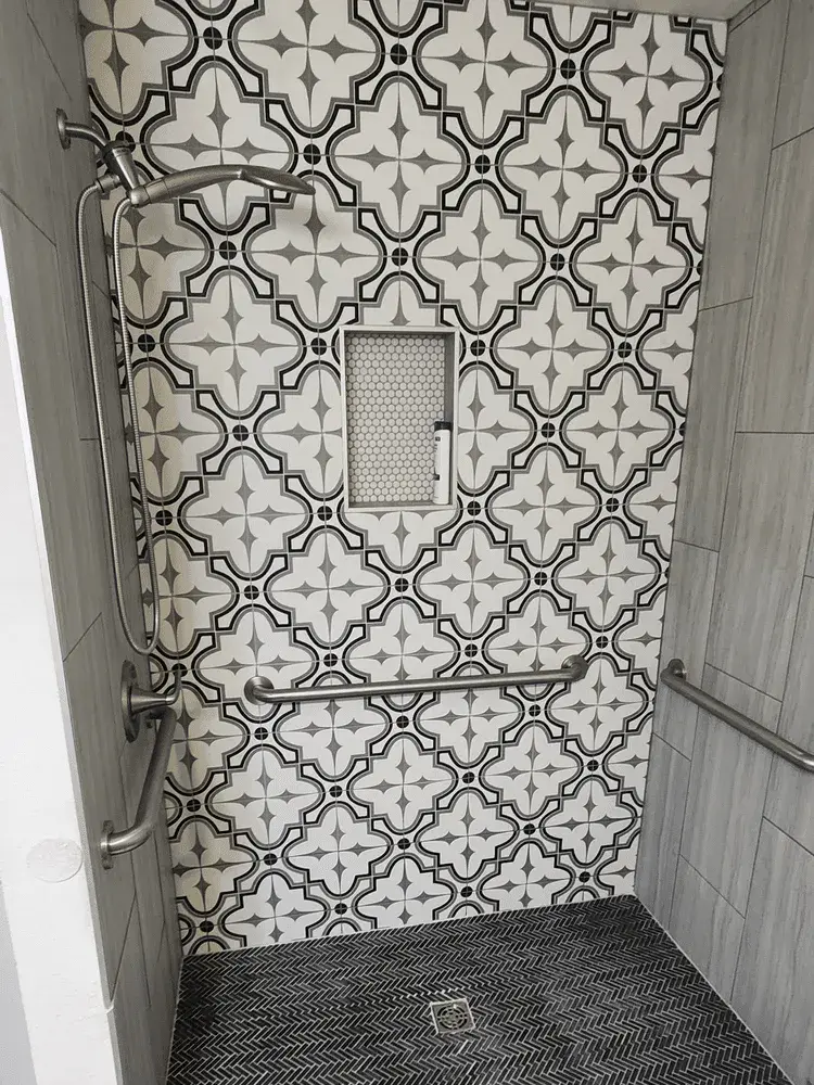 ADA compliant remodel with roll-in shower and grab bars in Tacoma Washington