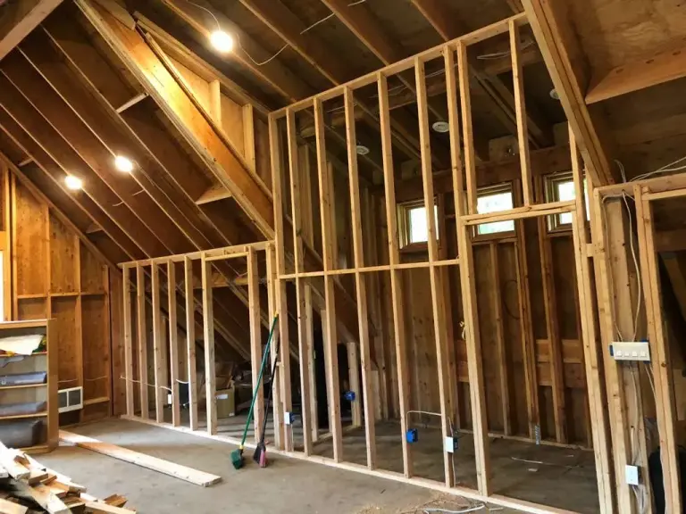 Interior wall framing project in Pierce County Washington