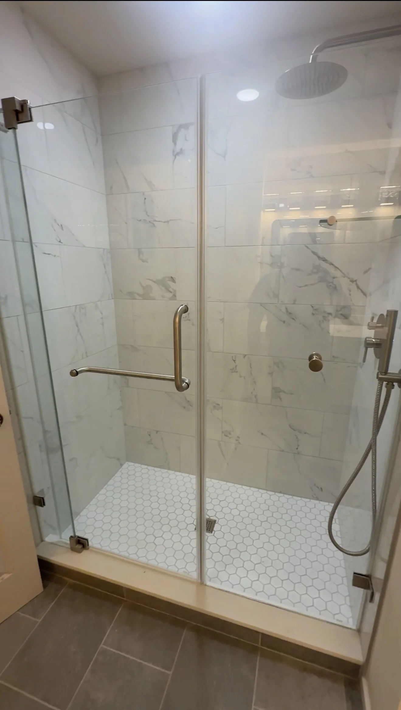 Tile shower remodel project in Tacoma Washington